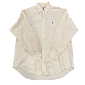Ralph Lauren Blake Cotton Shirt Men Size Large ribbed Pony Logo Button Up Down